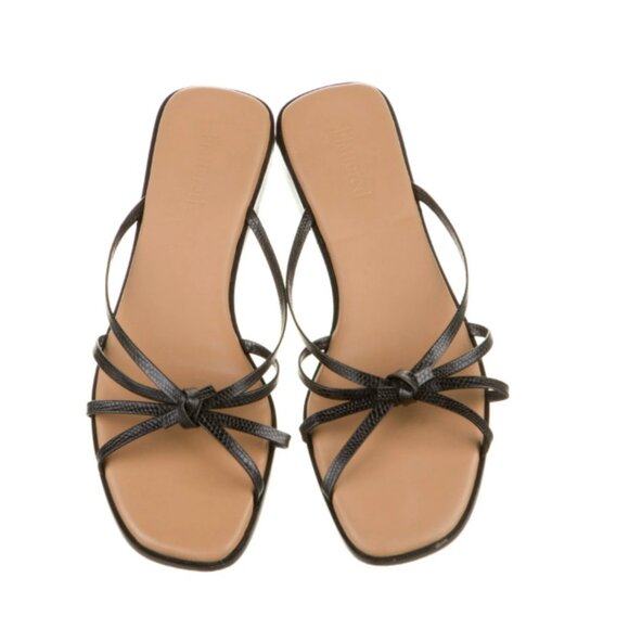 Flattered Black Leather Strappy Sandals – Size 38 - Picture 3 of 4